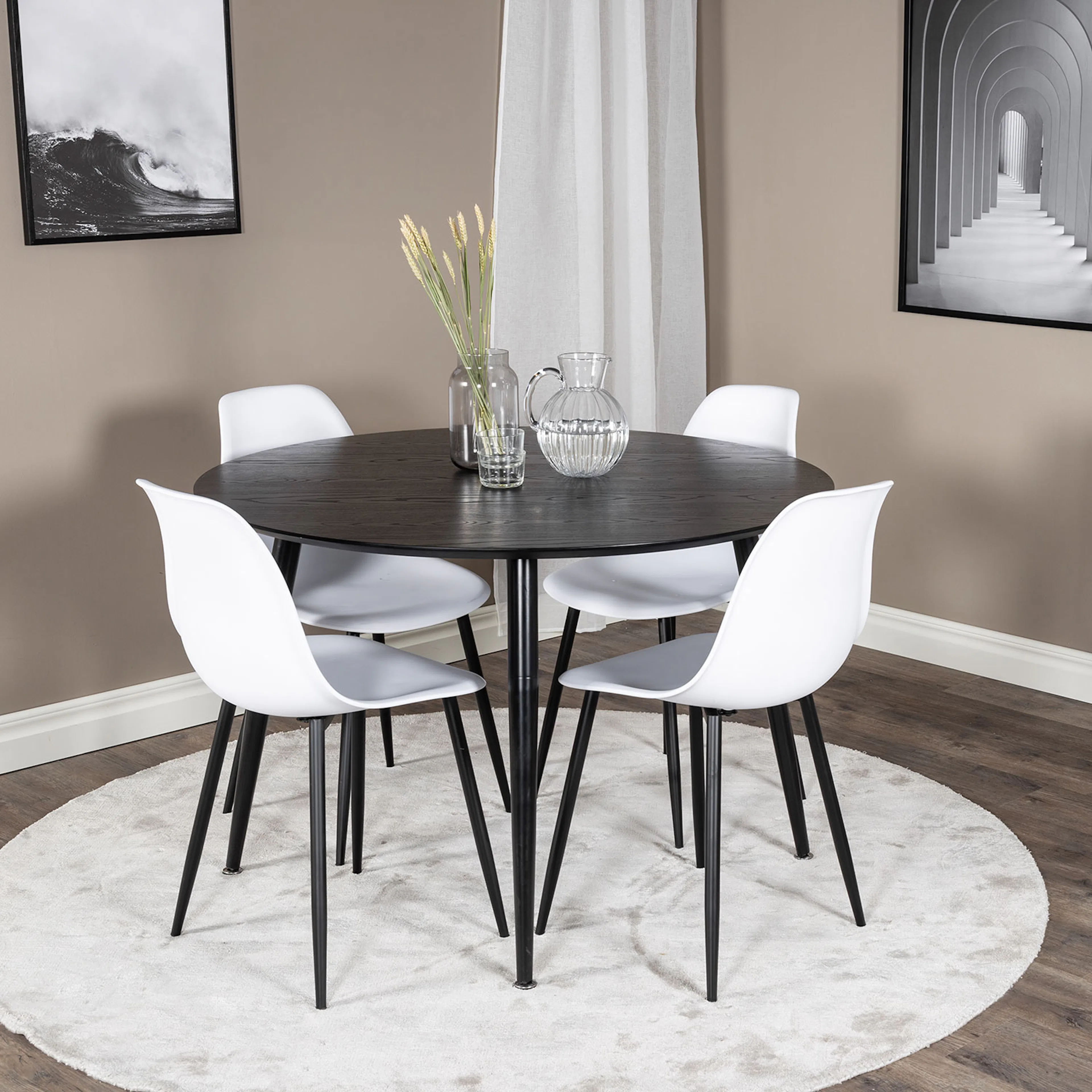Spisegruppe Venture Home Dipp med 4 Polar Plastic Stoler