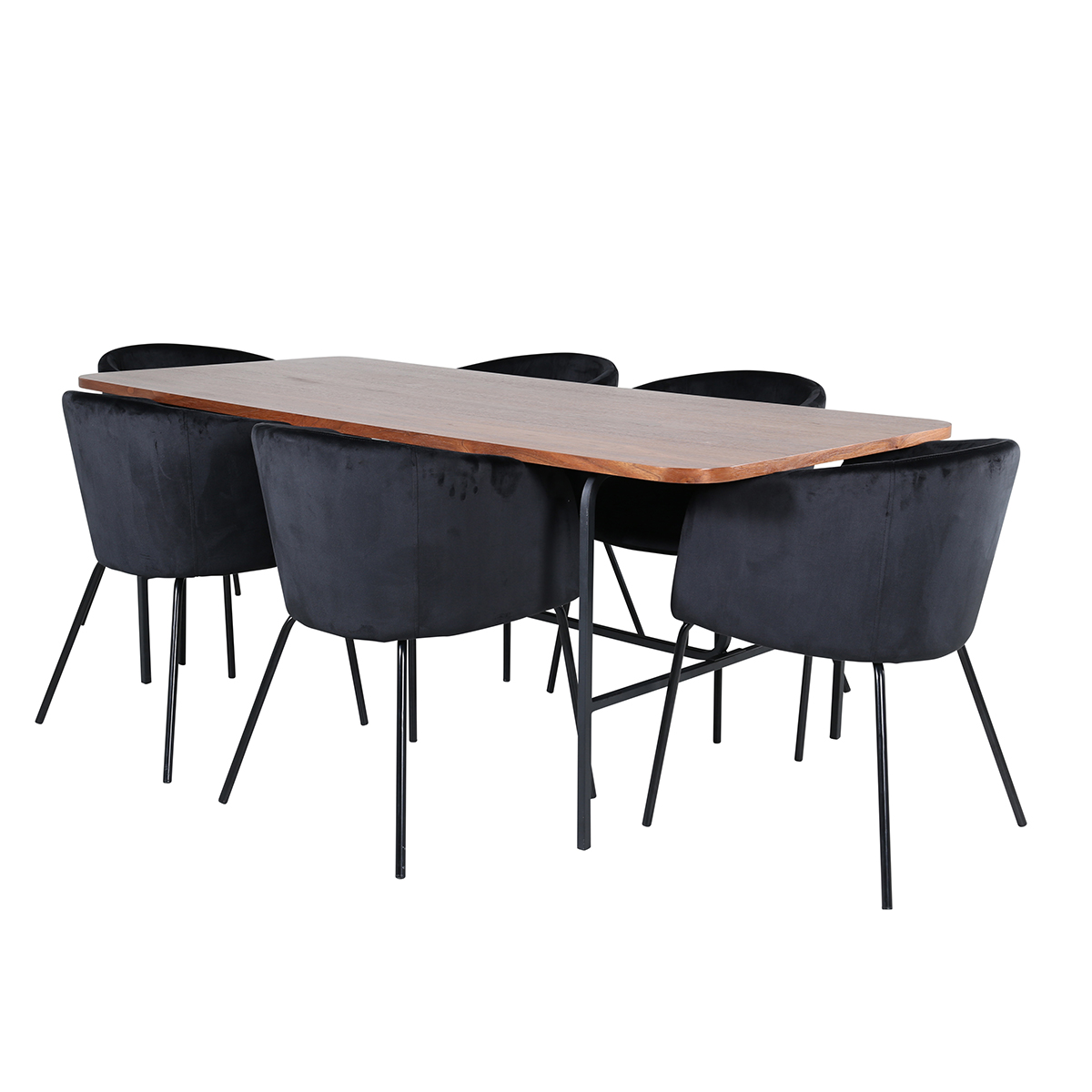 Spisegruppe Venture Home Chicago Spisebord og Bergen Spisestol Brun