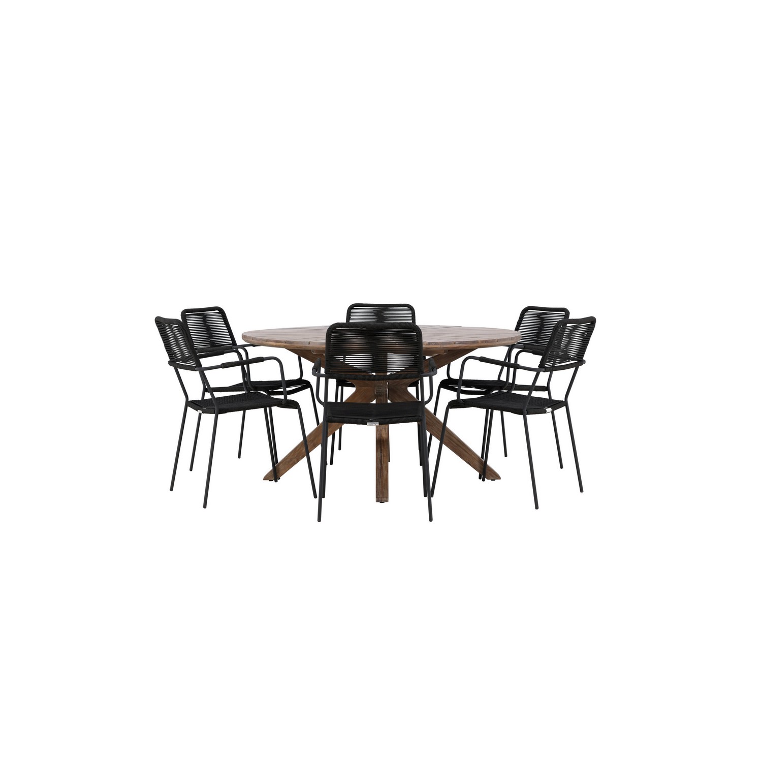 Hagegruppe Venture Home Rosario med 6 Lindos Lenestoler