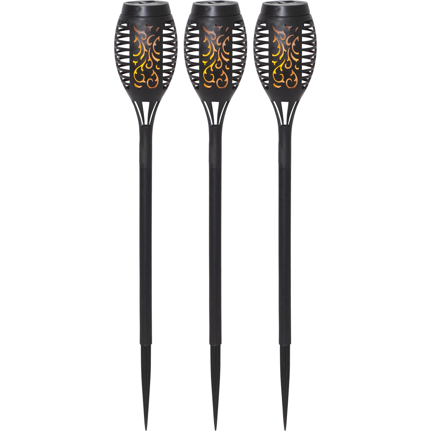 Solcelle Fakkel Star Trading Flame Mini Torch Kampanje 3-pk Skumring
