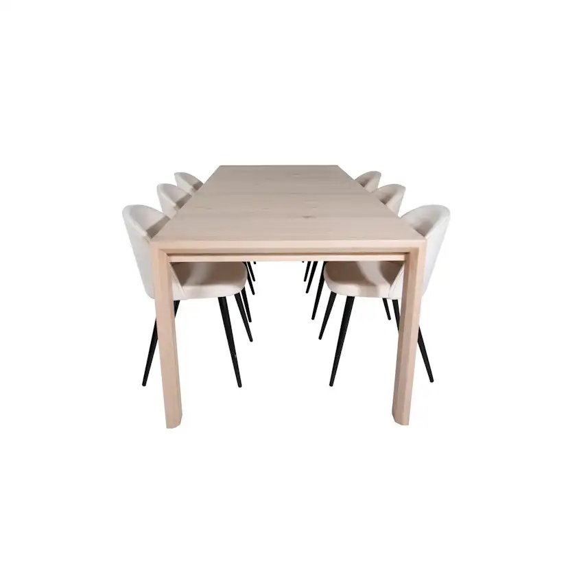 Spisegruppe Venture Home Shy med 6 Valentina Spisestoler