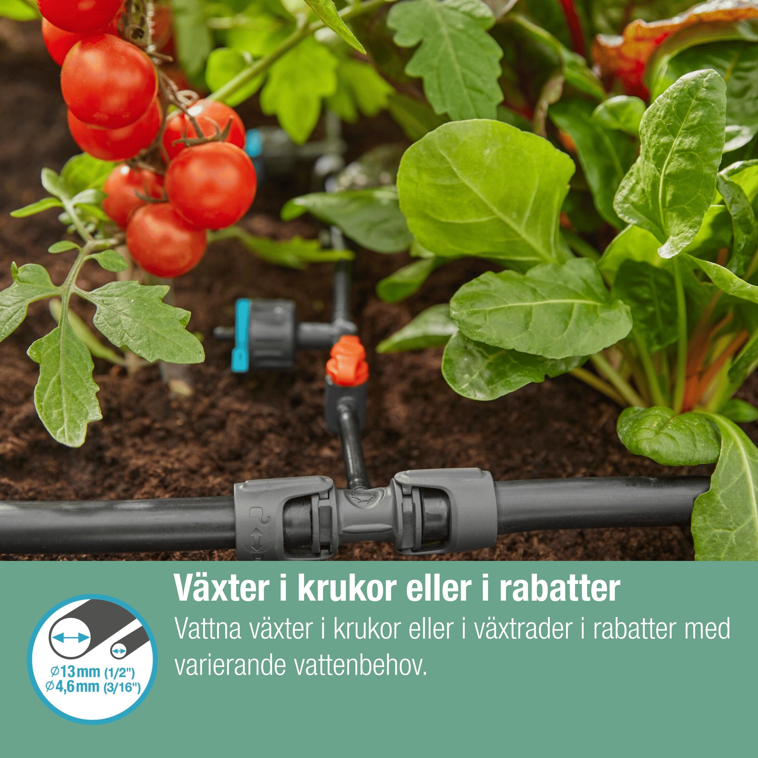 Dryppfordeler Gardena Micro-Drip Inline Justerbar Trykkregulerende