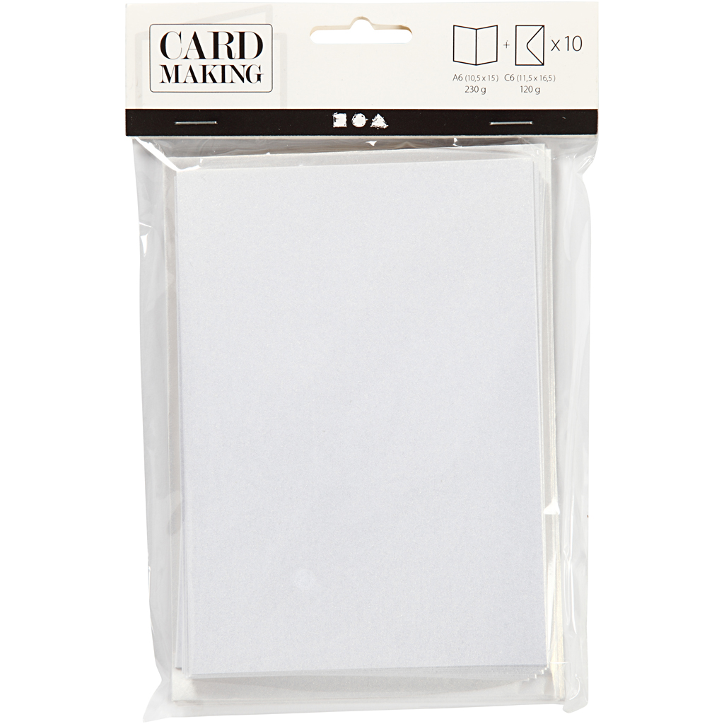 Perlemorkort Creativ Company Kort Str 10,5x15 cm Konvstr 11,5x16,5 cm 10 sett/1 Pk
