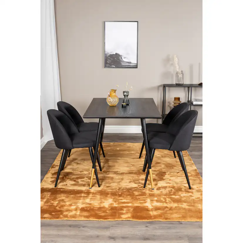 Spisegruppe Venture Home Dipp med 4 Velvet Stoler