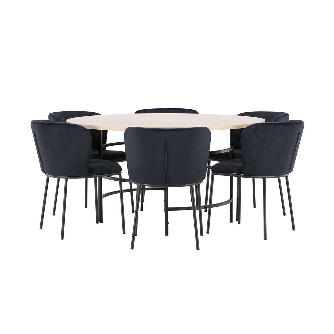 Spisegruppe Venture Home Copenhagen Ø140 cm med 6st Edina Spisestoler
