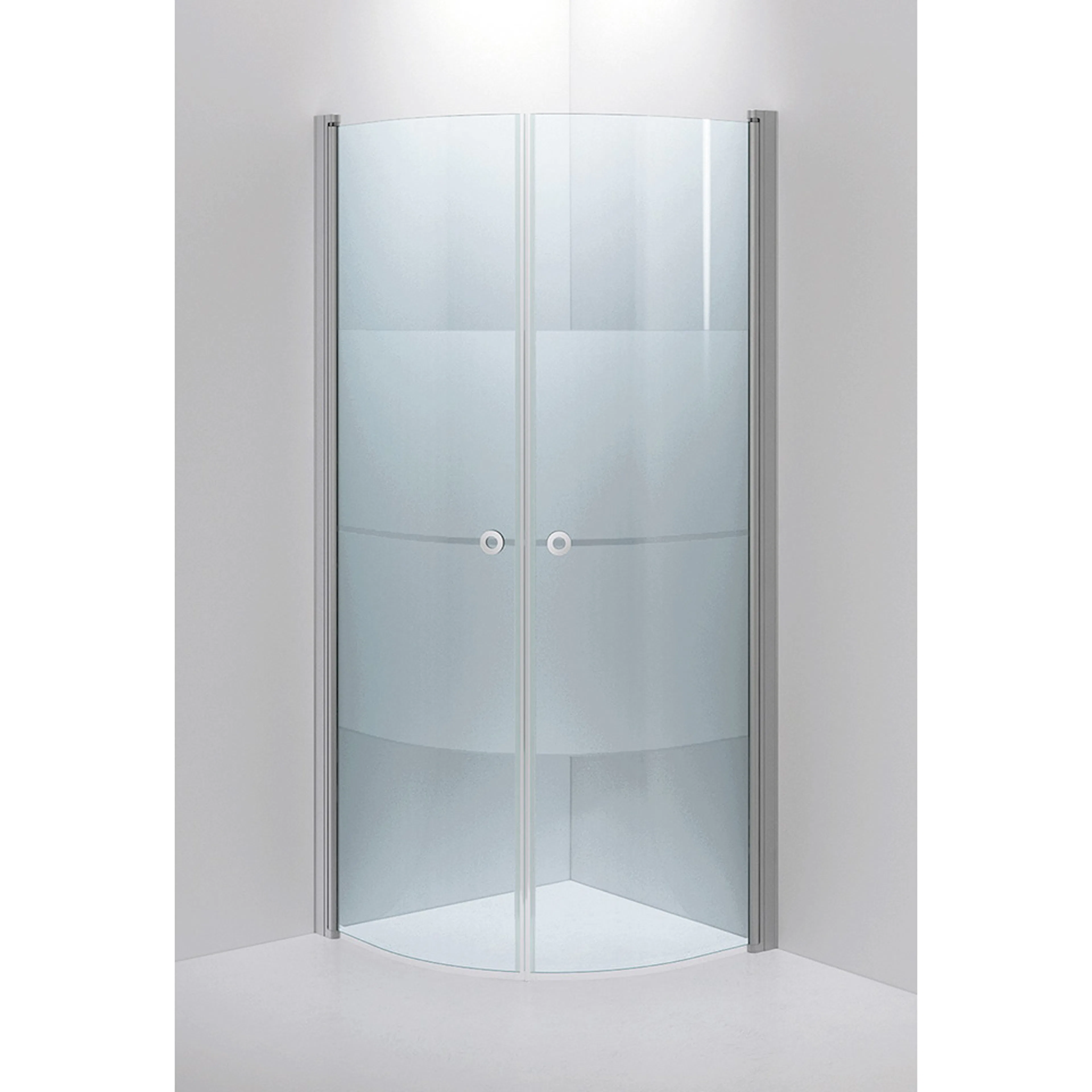 INR LINC Niagara Strimma Profil Matt 800x800 Grepp Cirkel ma 800x800 mm, Mönstrat Glas, Matt Aluminium