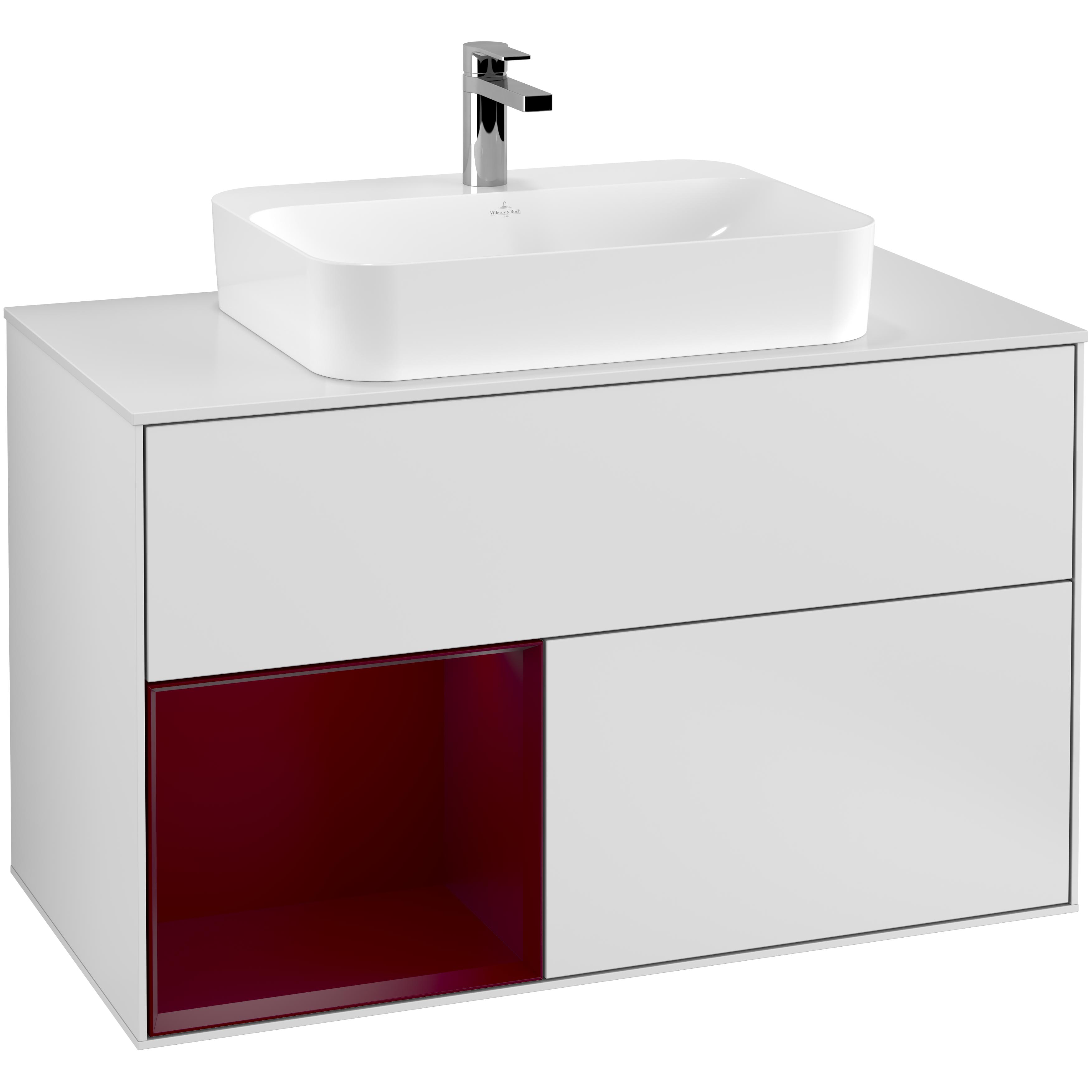 Tvättställsskåp Villeroy & Boch Finion med 2 Lådor Hylla och Bänkskiva för Ytmonterat Tvättställ | badrum - badrumsmobler - tvattstallsskap-och-kommod | KakelKungen