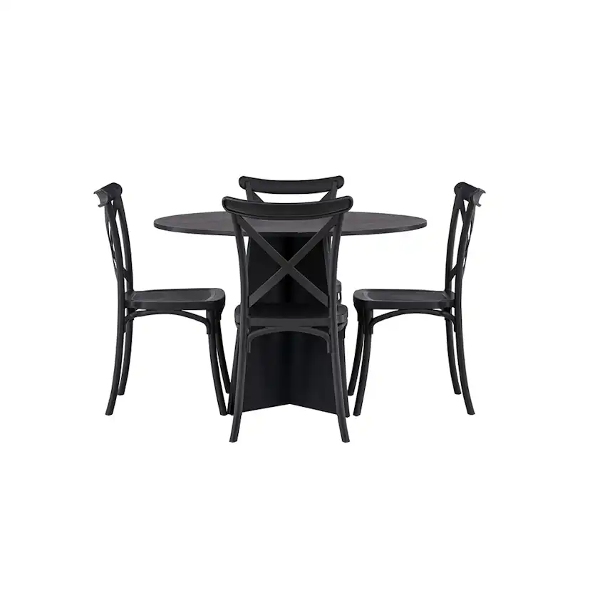 Spisegruppe Venture Home Bootcut Ø110 cm med 4 Crosett Stoler