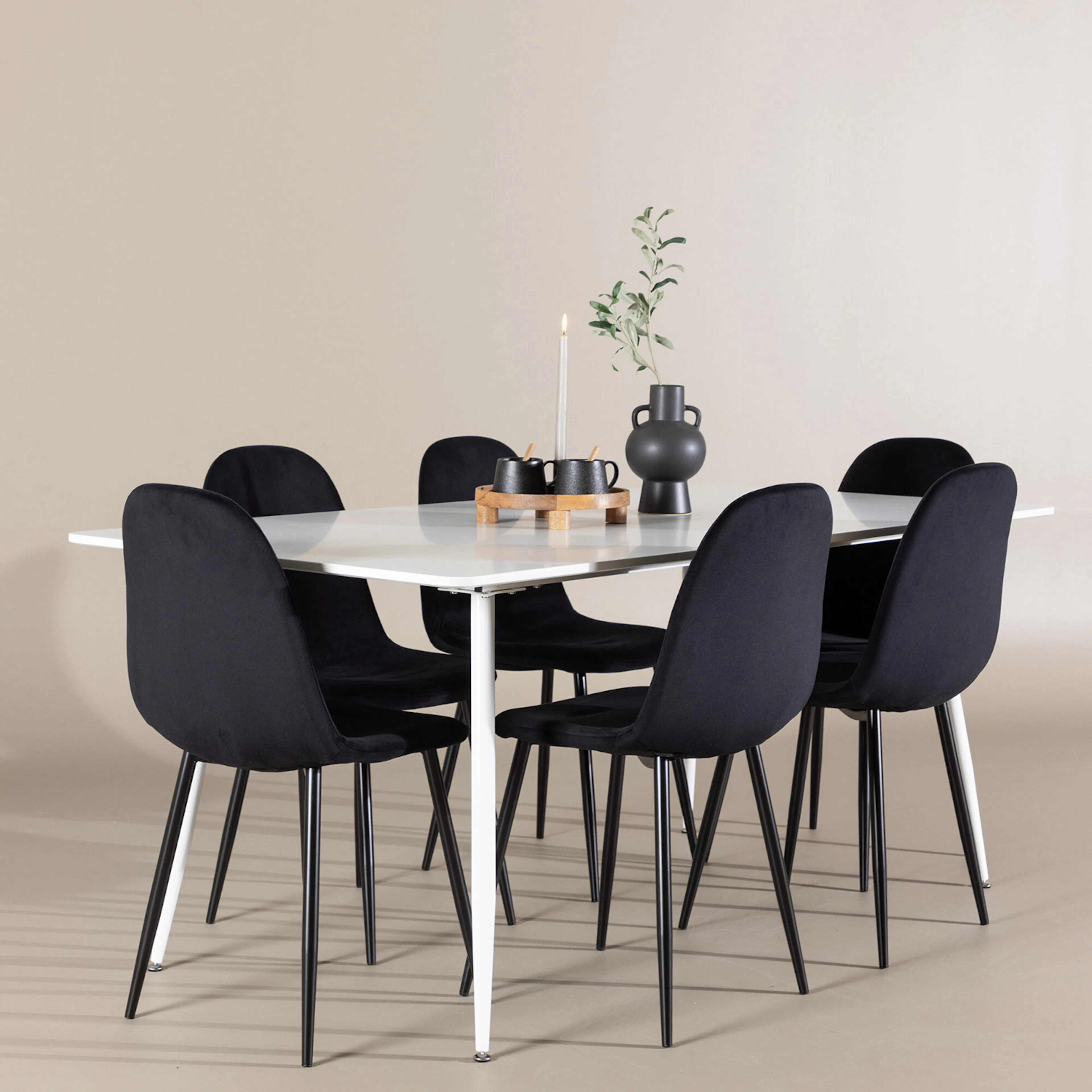 Spisegruppe Venture Home Silar 180 med 6 stk Polar Stoler Fløyel