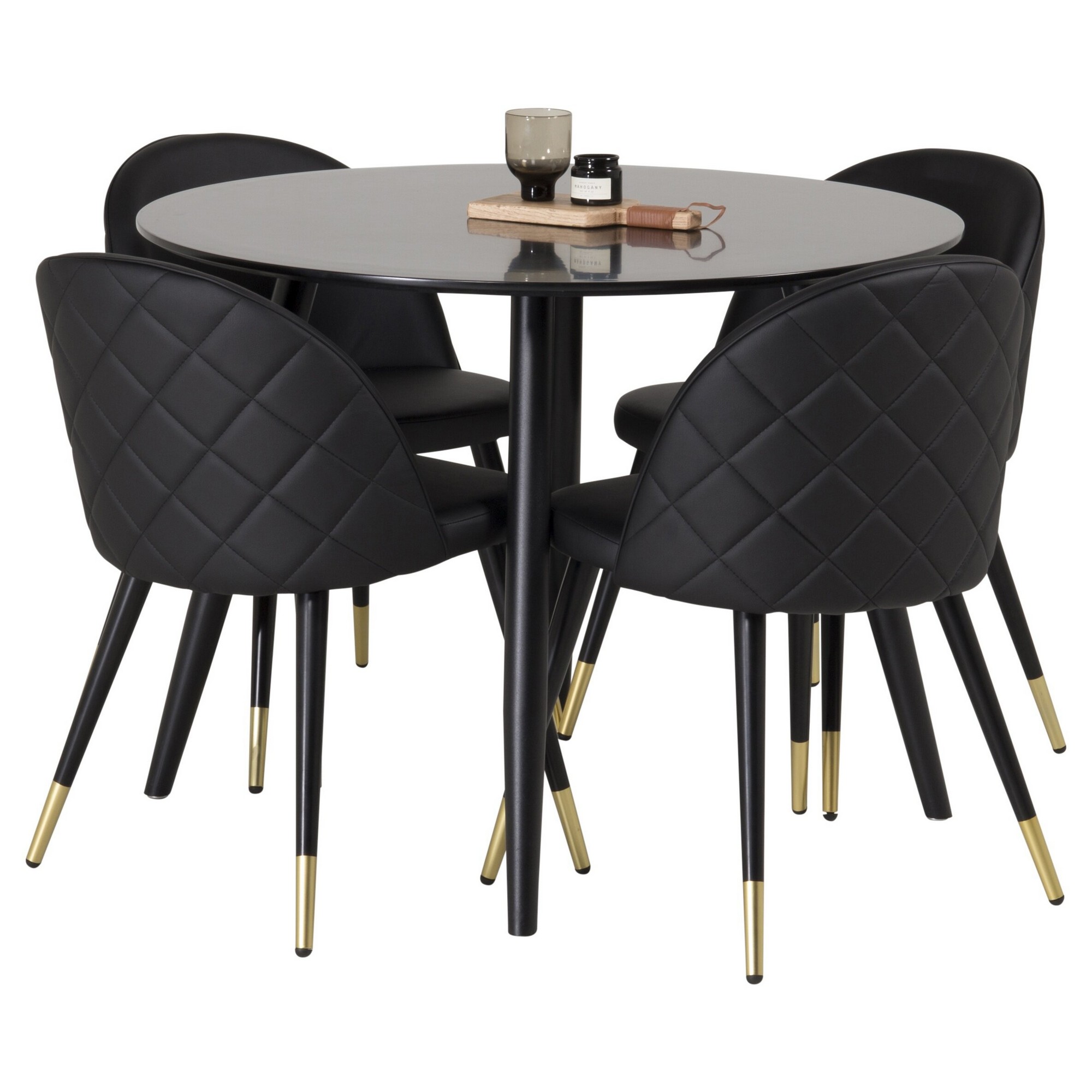 Spisegruppe Venture Home Plaza med 4stk Velvet Stoler