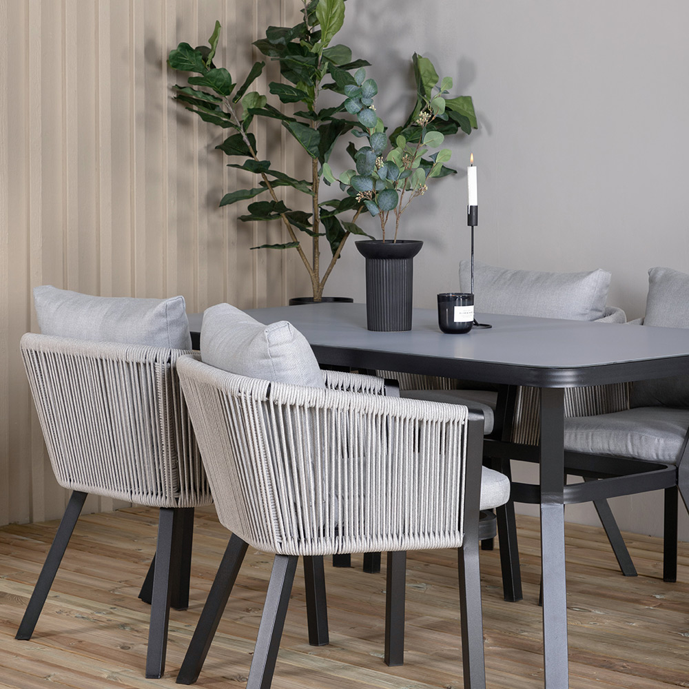 Spisegruppe Venture Home Vyn Sort med 4 Vyn Spisestoler
