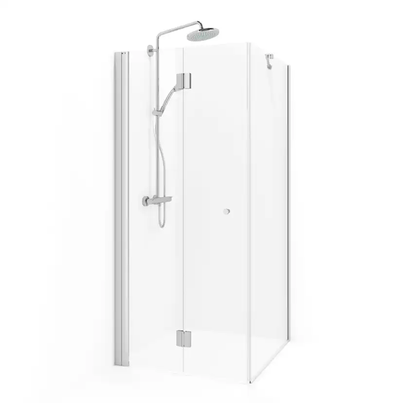 Spirit Vik Sving V10D10 Vit Kl 1000x1000 mm, Hvit, Klart Glass med Knott