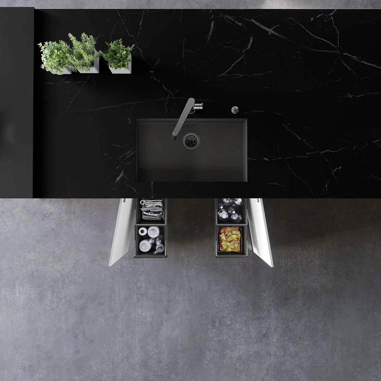 Kjøkkenvask Blanco Zerox 700 Dark Steel Infino