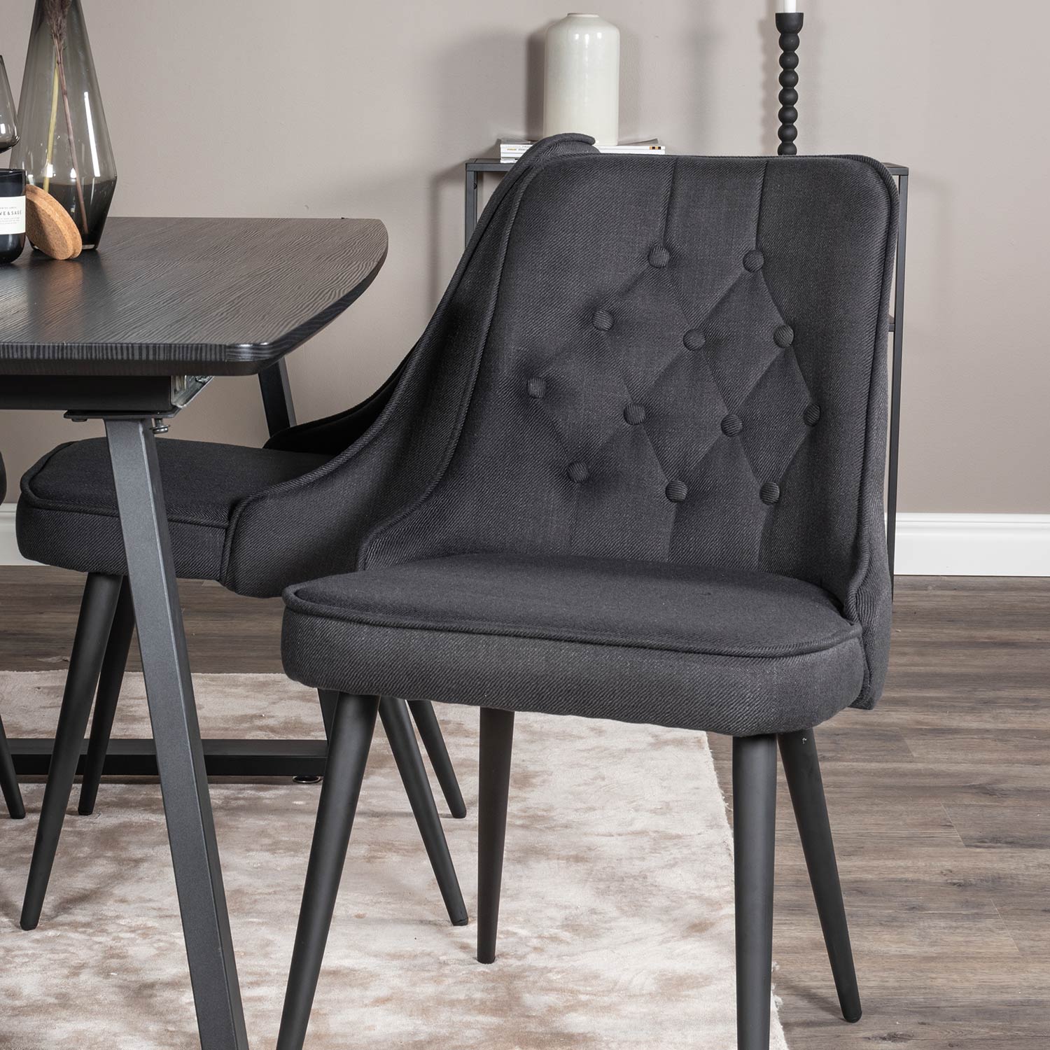 Spisegruppe Venture Home Ina med 4 Vera Stoler Polyester