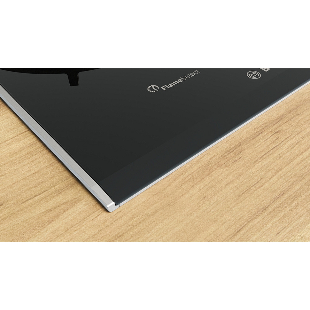 Gasskomfyr Bosch Serie 8 PRA3A6I10 Sort Glasskeramikk 30cm med Flameselect og Oppvaskmaskinsikker Støtte