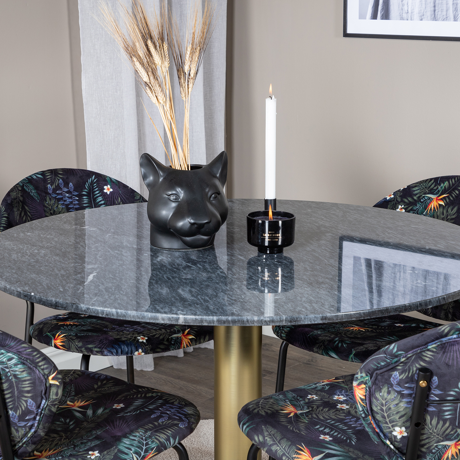 Spisegruppe Venture Home Estelle med 4 Valor Stoler Polyester