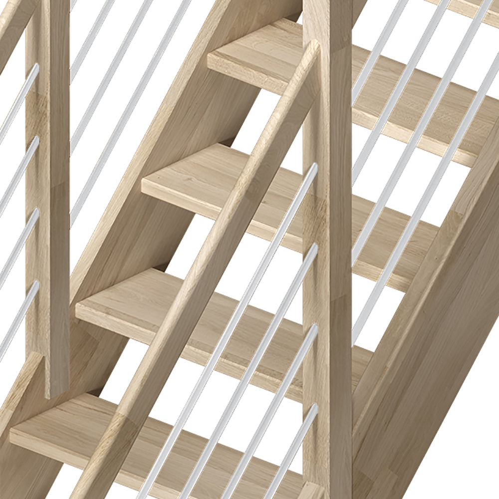 Ekstra Trapperekkverk Dolle Helsinki Hvit Alu/Eik