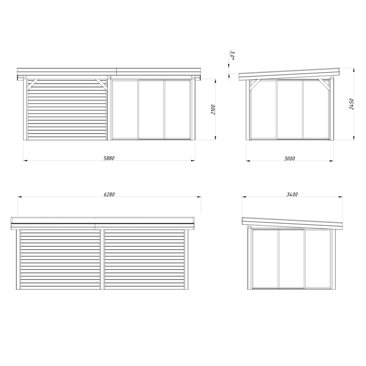 Hagestue Palmako Lenna 16,6 m2 Set 406 Slide