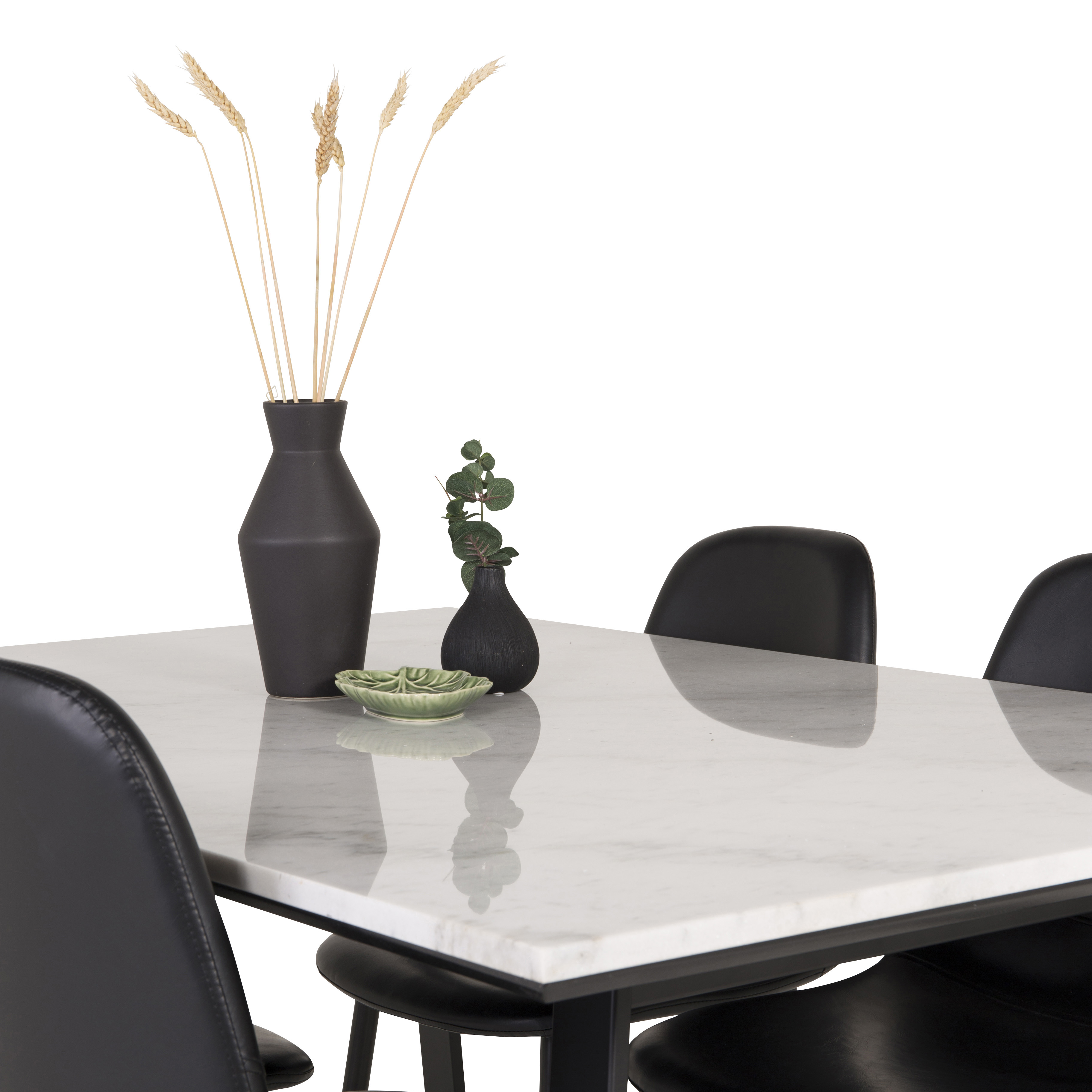 Spisegruppe Venture Home Estelle 140 med 4 Pobbie Stoler Lær