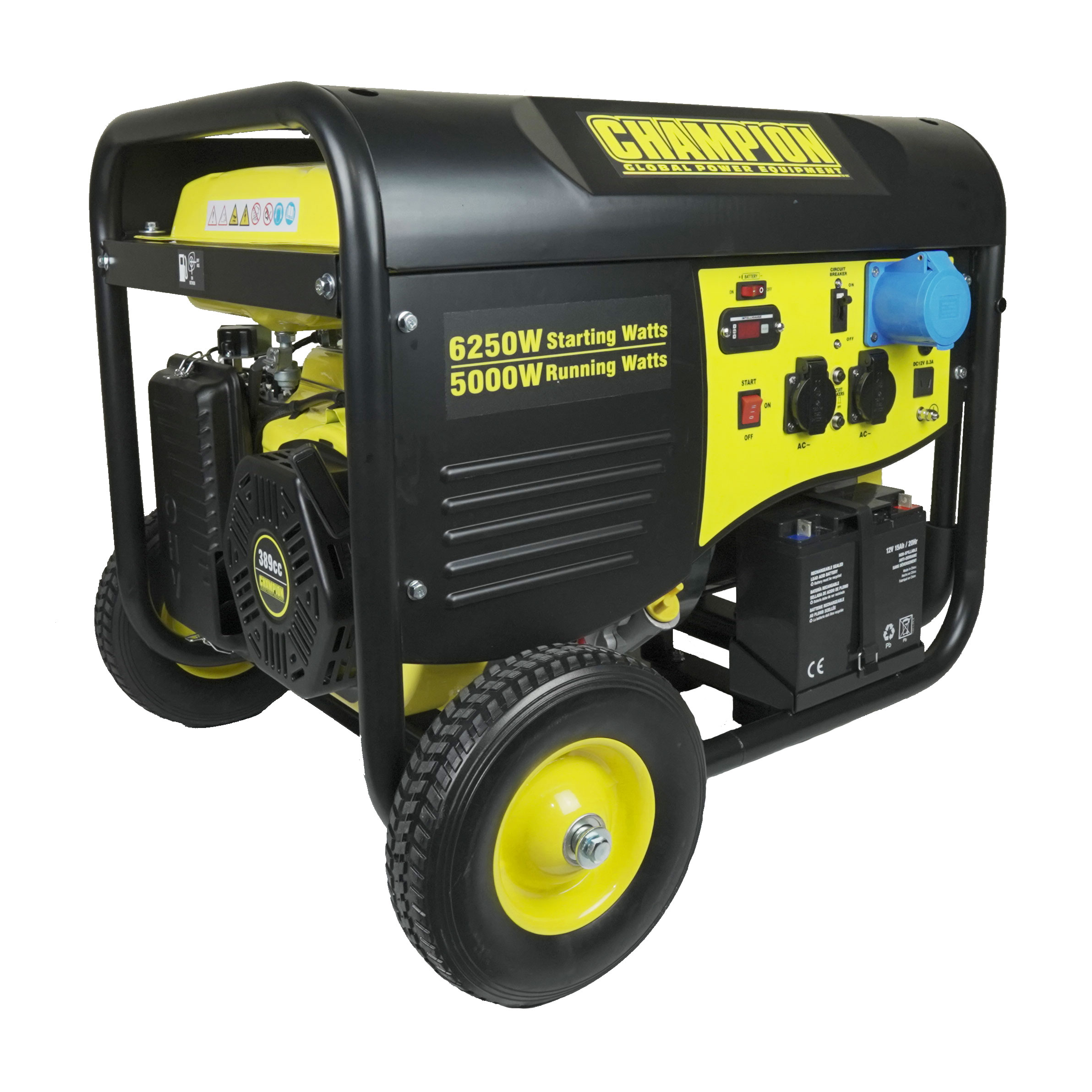 Strømaggregat Champion Generators CPG6500E2 5,5kW 1-fas Bensin med Fjernstart