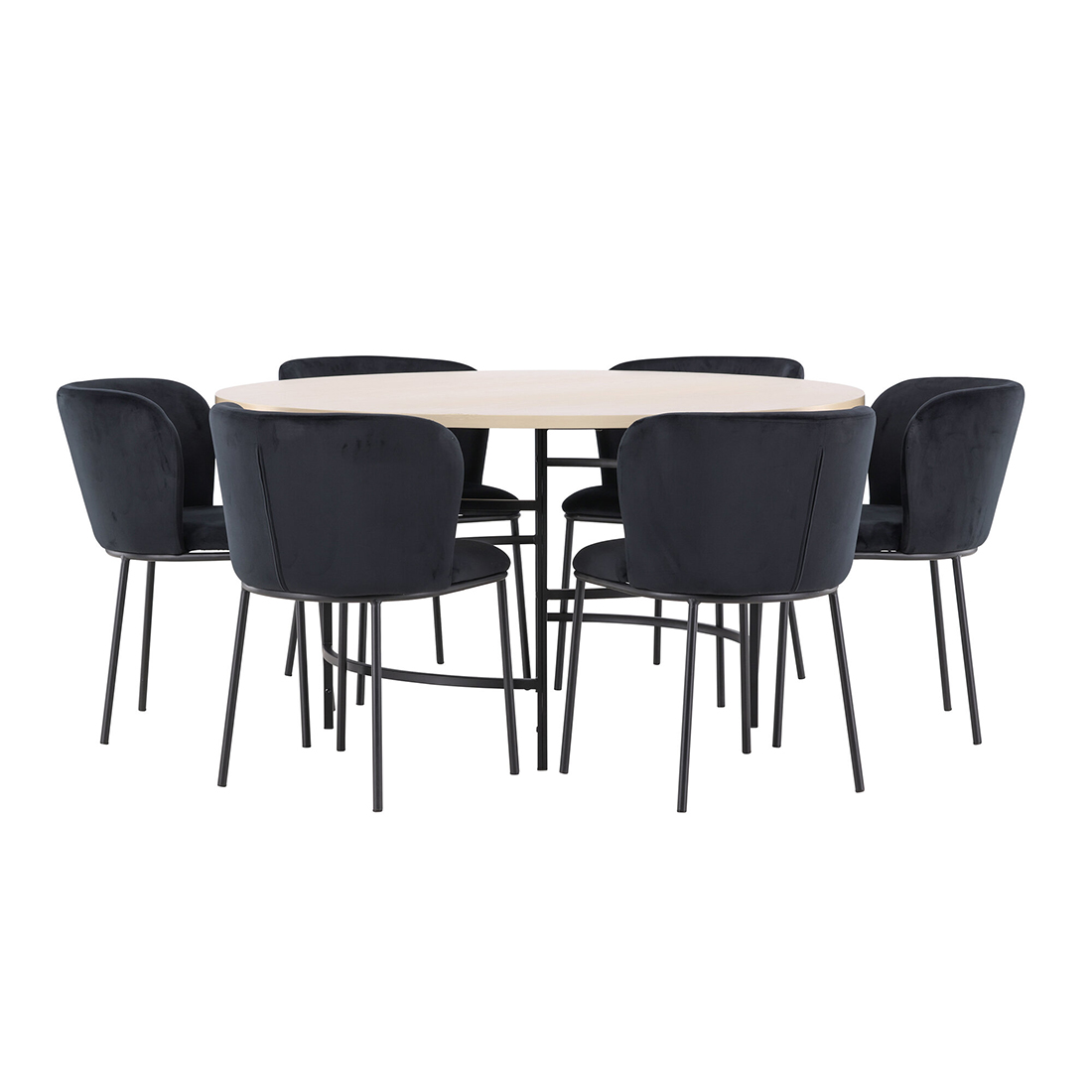 Spisegruppe Venture Home Copenhagen Ø140 cm med 6st Edina Spisestoler