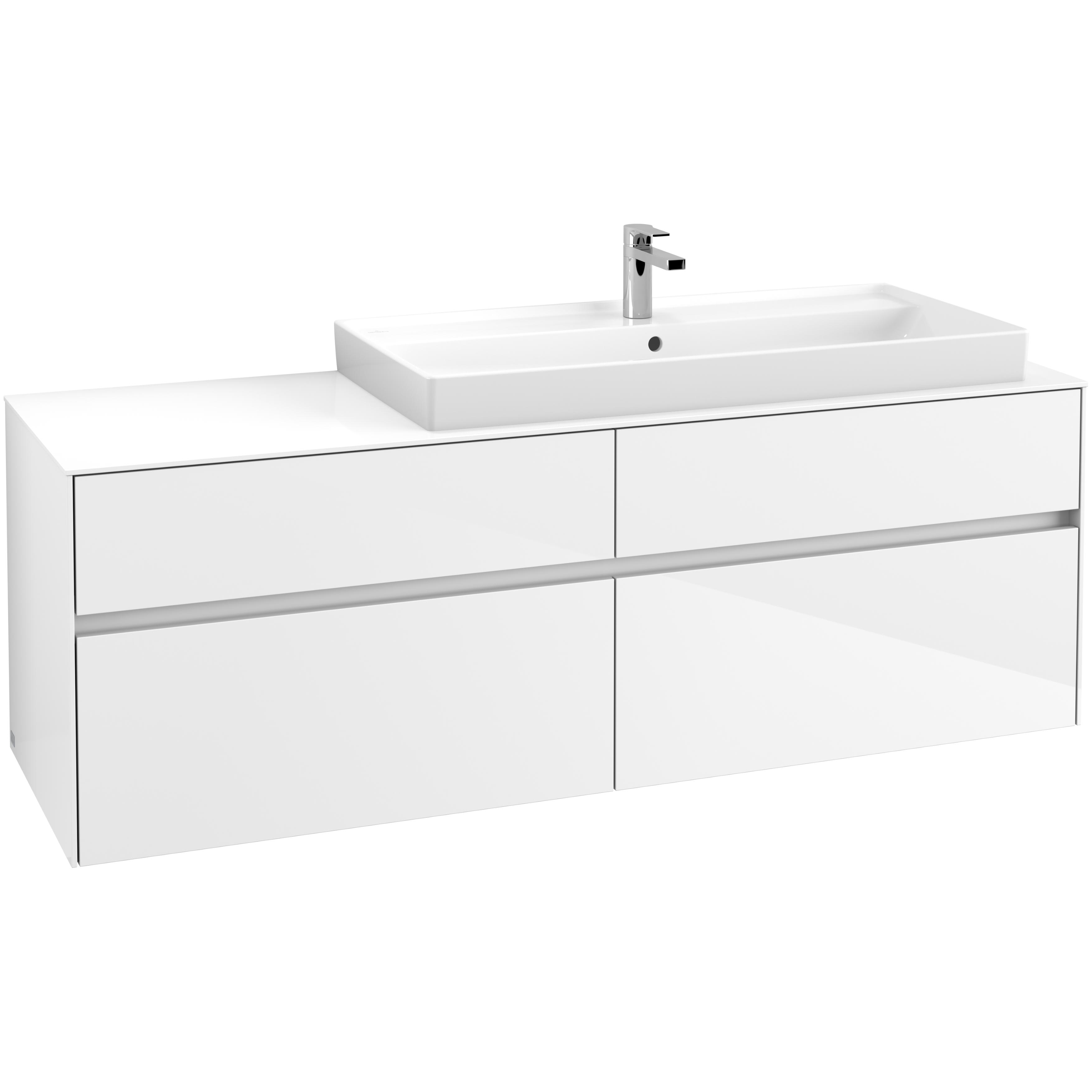 Tvättställsskåp Villeroy & Boch Collaro 160 cm med 4 Lådor för Ovanpåliggande Skåpstvättställ | badrum - badrumsmobler - tvattstallsskap-och-kommod | KakelKungen