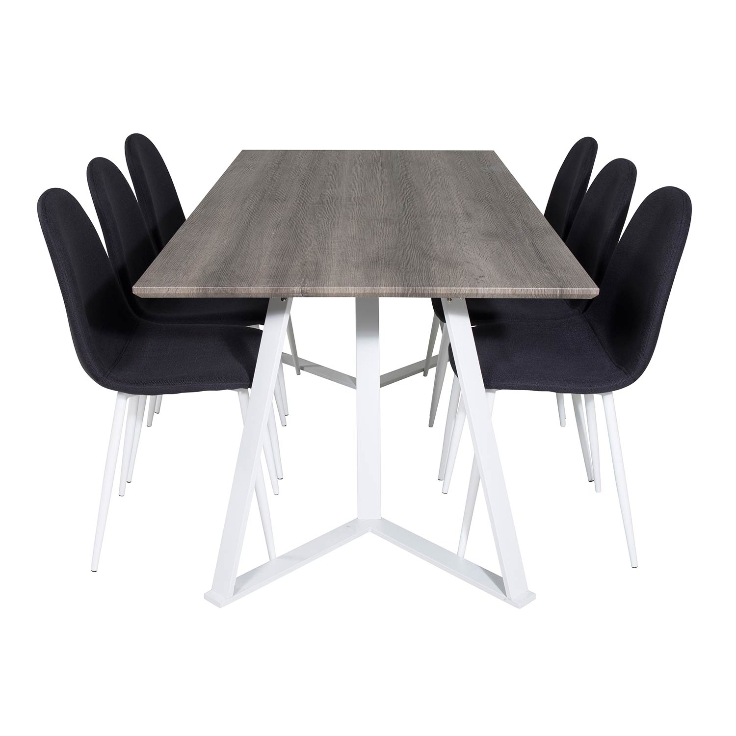 Spisegruppe Venture Home Madde med 6 Pobbie Stoler Polyester