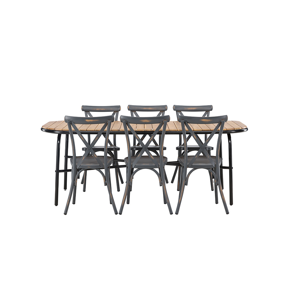 Spisegruppe Venture Home Holmbeck Bord med 6 Tablas Stoler
