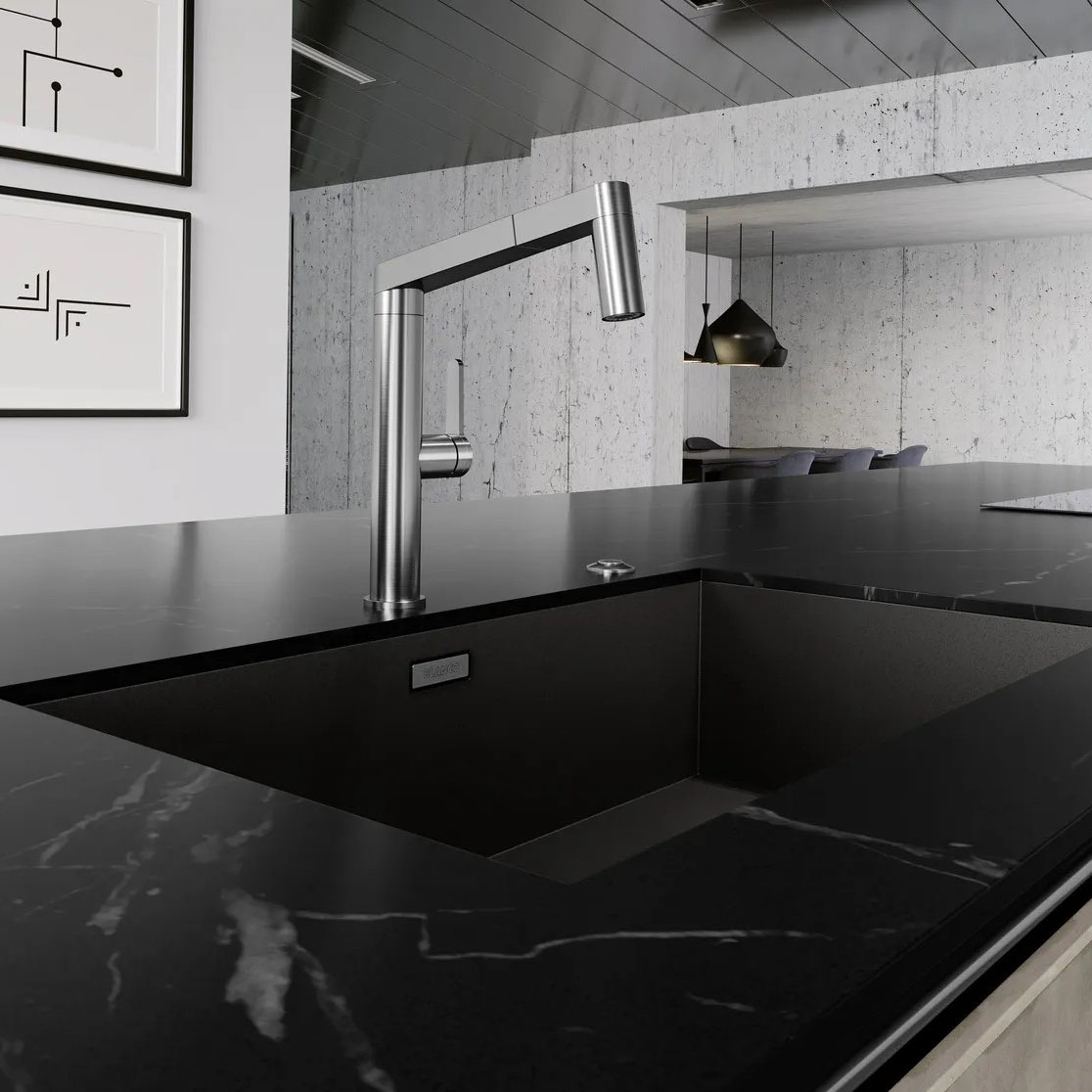 Kjøkkenvask Blanco Zerox 700 Dark Steel Infino
