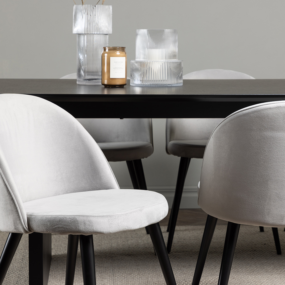 Spisegruppe Venture Home Vail med 6 Velvet Stoler