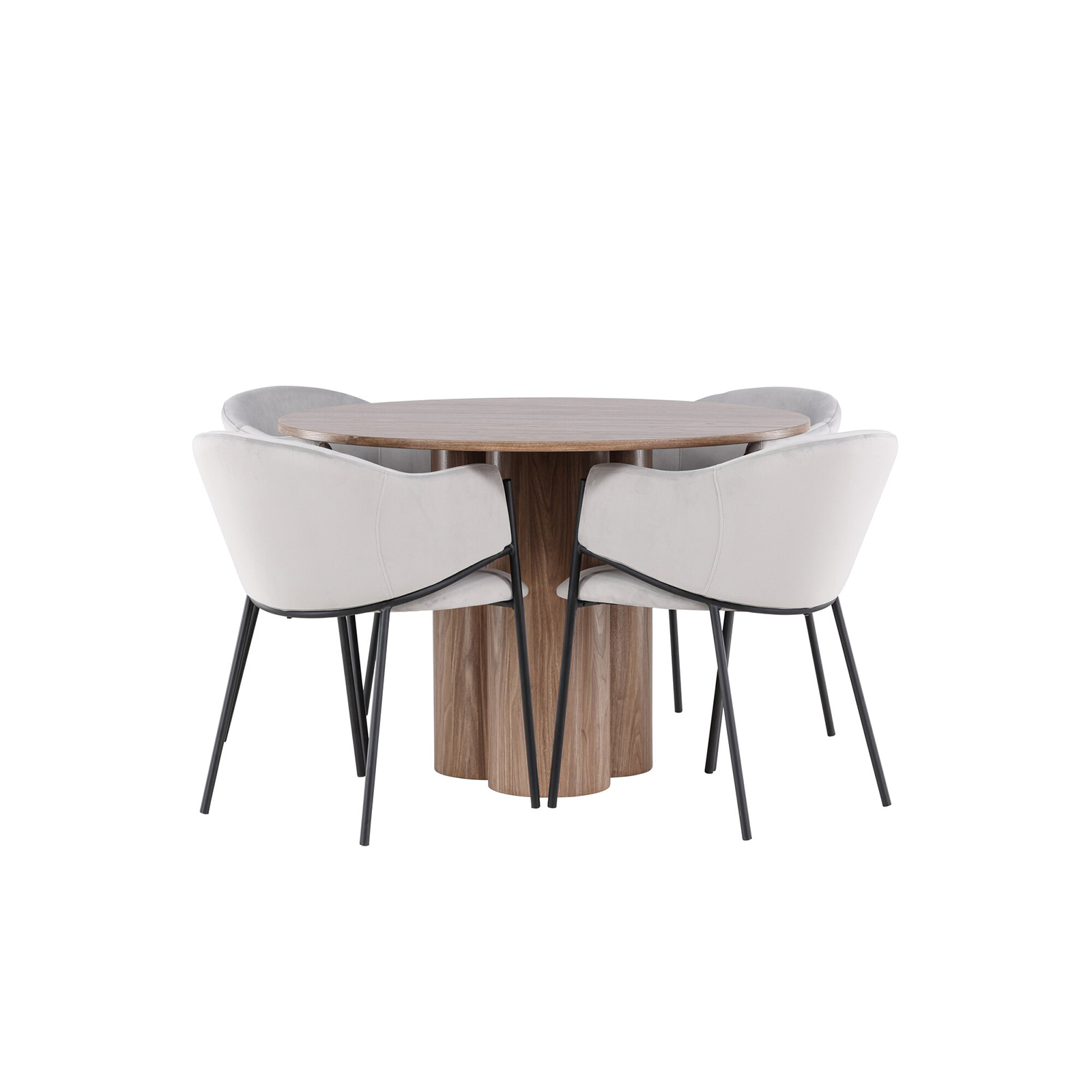 Spisegruppe Venture Home Olivia Ø110 med 4 stk Evelina Stoler