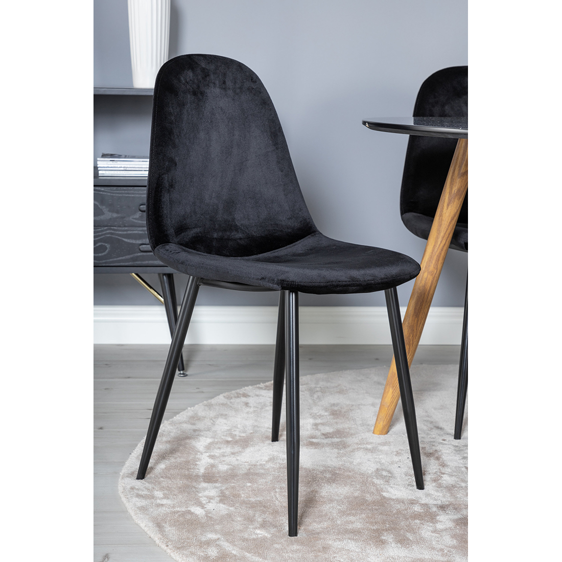 Spisegruppe Venture Home Polar Ø100 cm med 4st Plaza Spisestoler