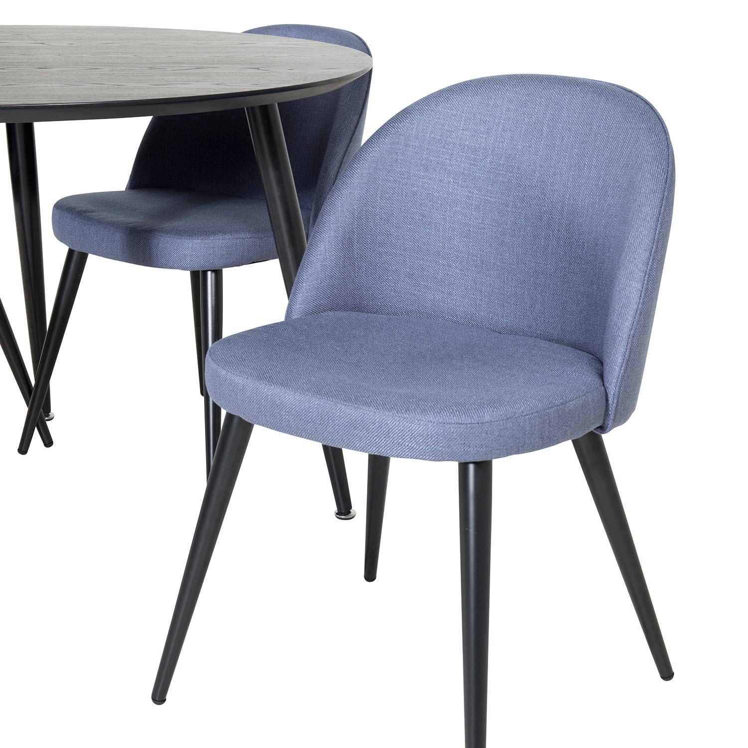 Spisegruppe Venture Home Dipp Ø115 cm med 4 Velvet Stoler