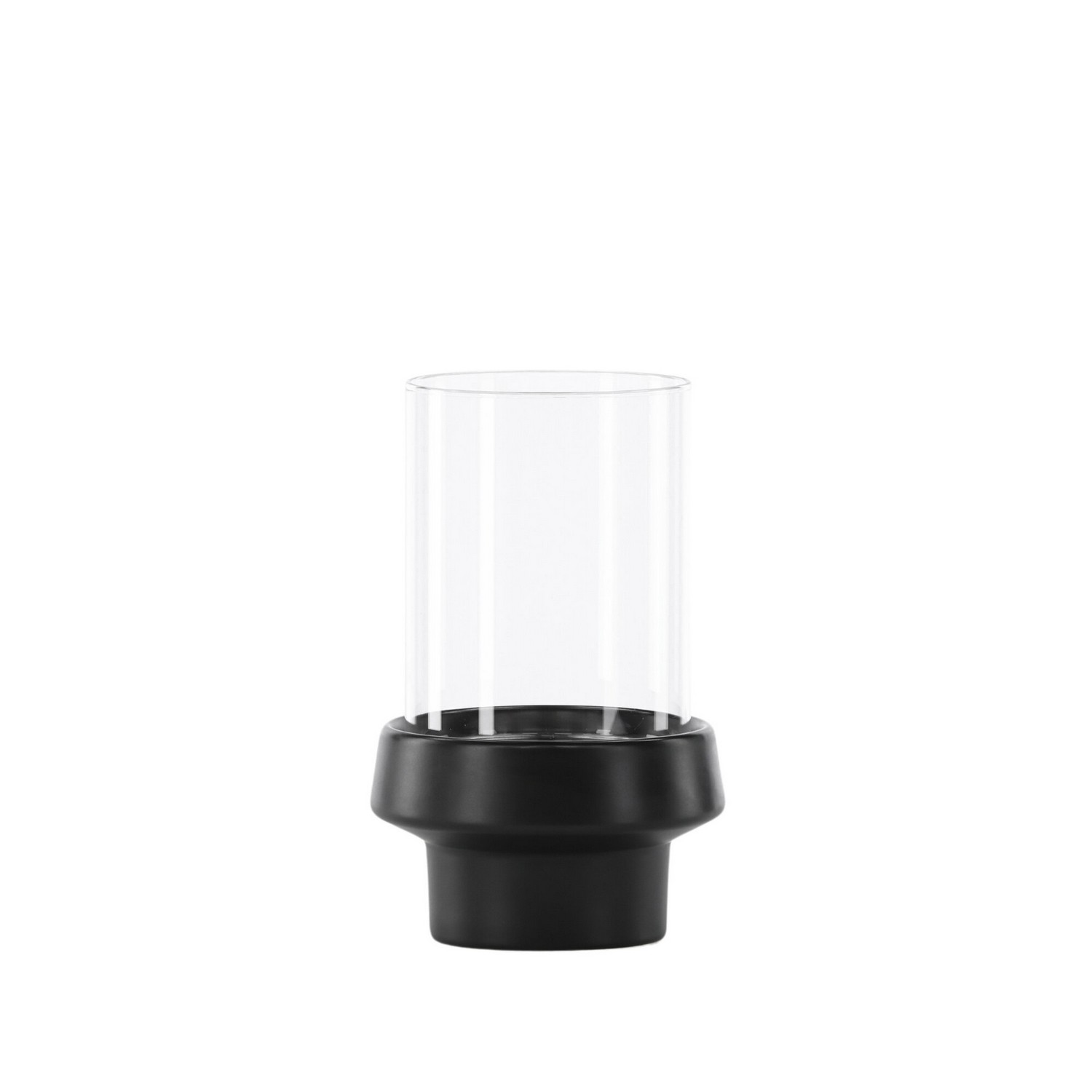 Davida Lantern - Black/Clear Glass - 13*H20cm Sort, Diamater: 130 mm