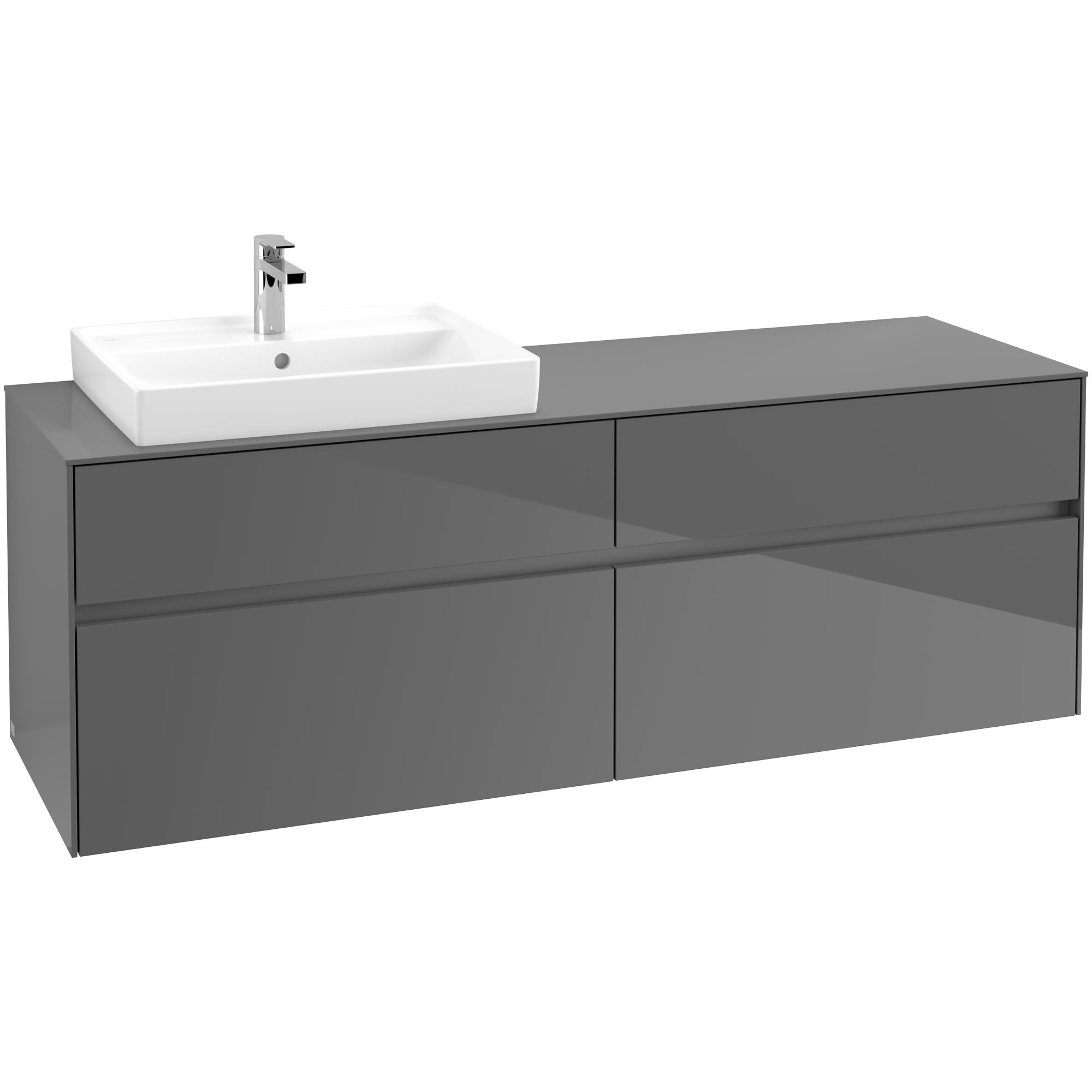 Tvättställsskåp Villeroy & Boch Collaro 160 cm med 4 Lådor för Ovanpåliggande Tvättställ | badrum - badrumsmobler - tvattstallsskap-och-kommod | KakelKungen