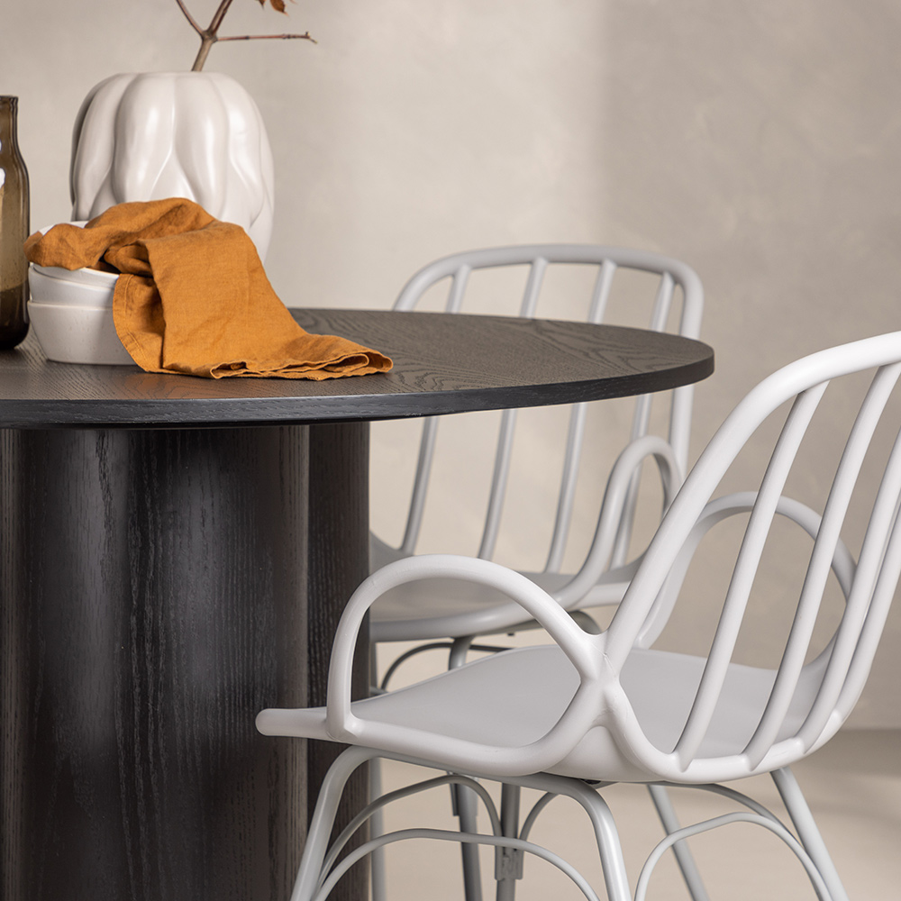 Spisegruppe Venture Home Olivia Ø 110 cm med 4 Dyrön Stoler