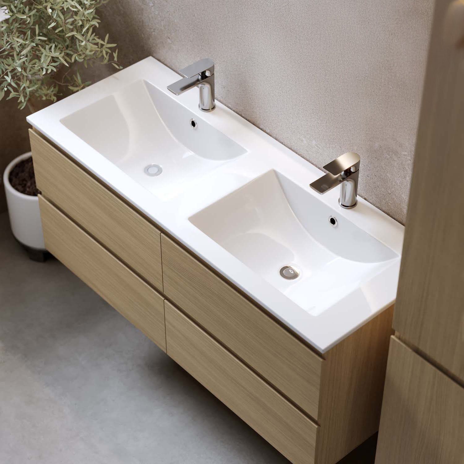 Tvättställsskåp Bathlife Eufori med Tvättställ och Spegel Skina