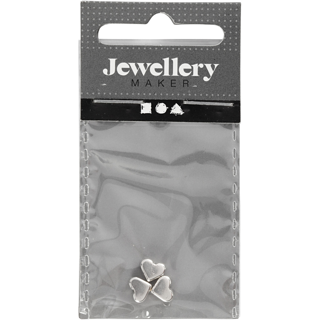 Leddperler Creativ Company Forsølvet Str 5,5x7 mm Hullstr 1 mm 3 Stk/1 Pk
