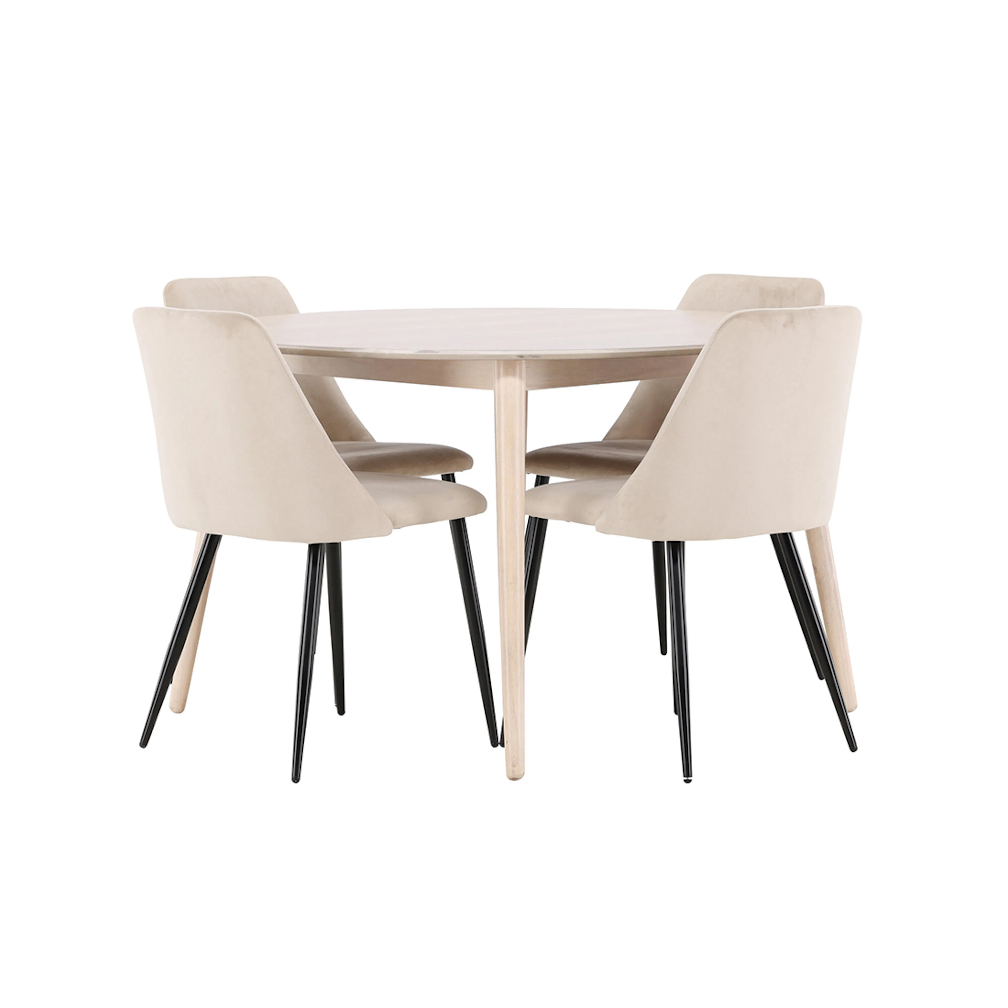 Spisegruppe Venture Home Flora Ø120 cm med 4st Night Spisestoler