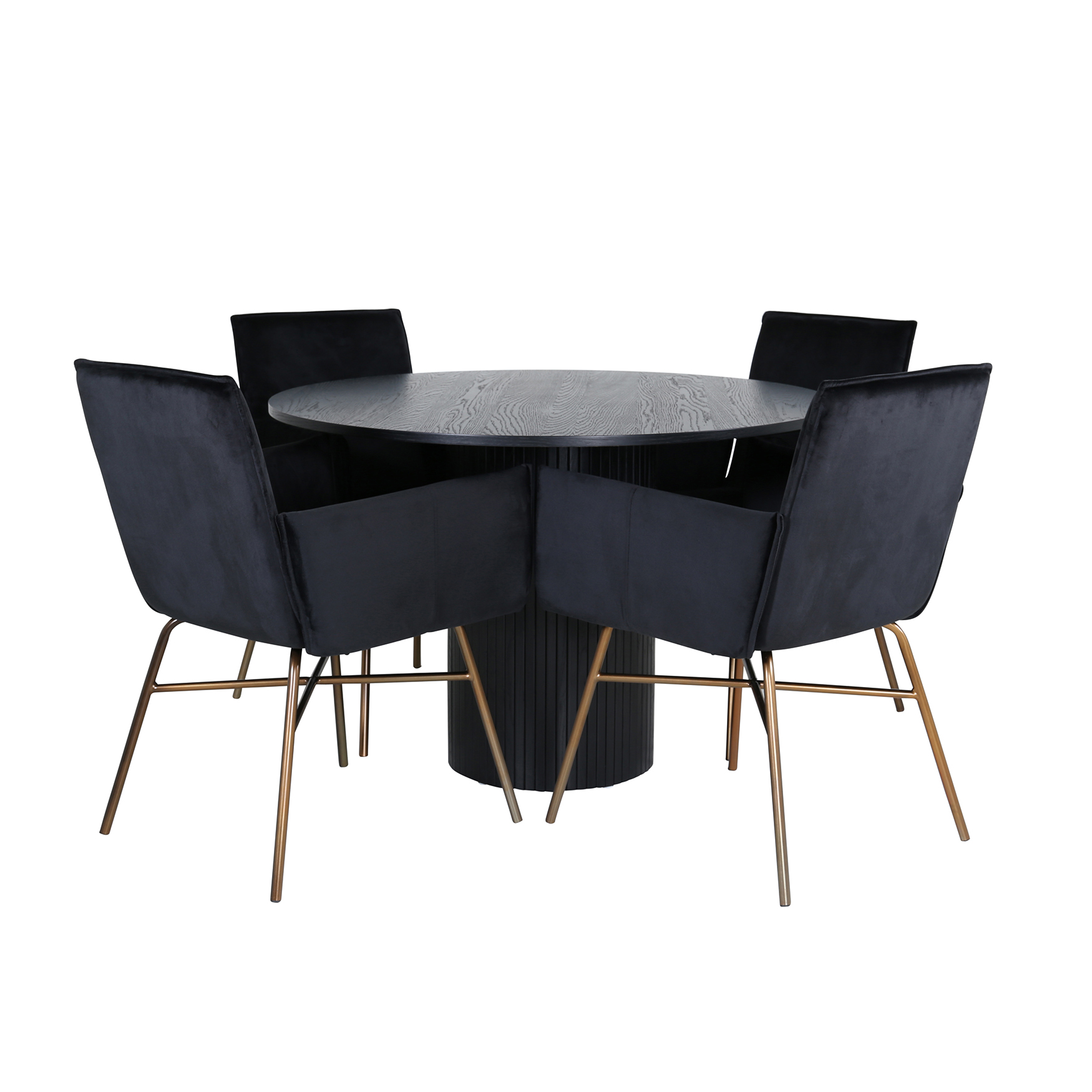 Spisegruppe Venture Home med Rundt Bianca Spisebord og 4 Annika Spisestoler