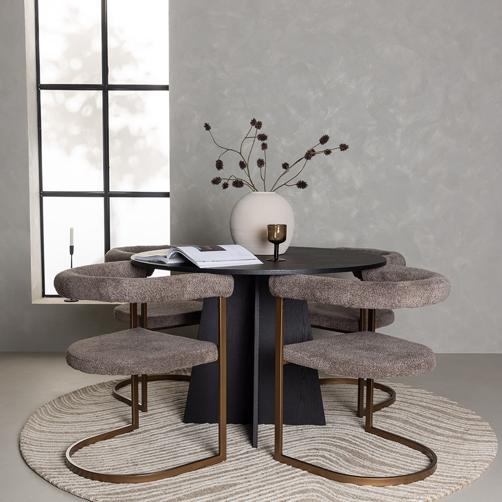 Spisegruppe Venture Home Bootcut Ø110 cm med 4 stk Morning Stoler