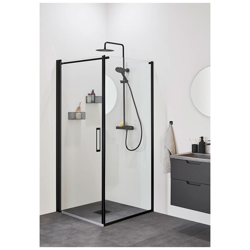 Duschhörn Noro Frost Concept Klarglas Svart