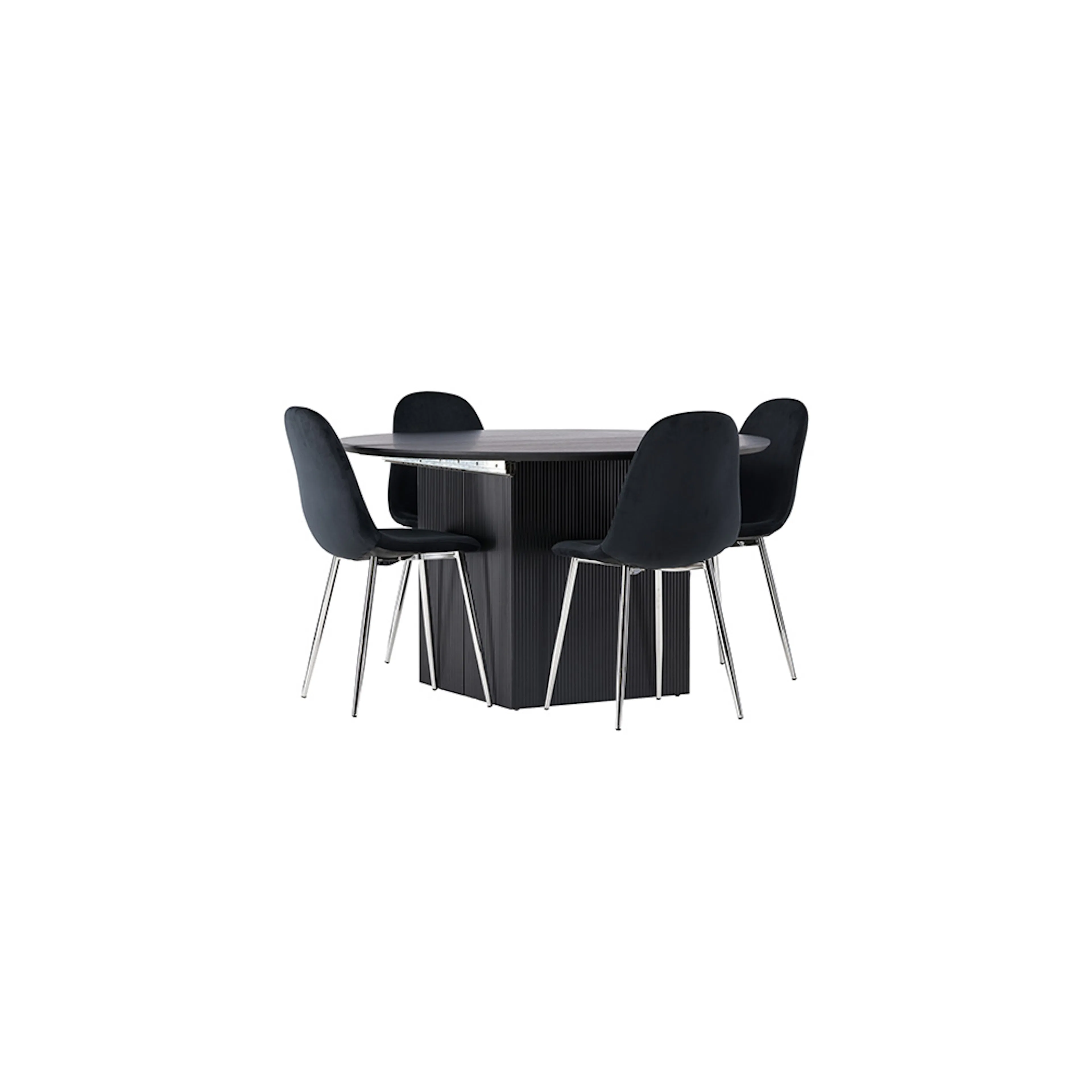 Spisegruppe Venture Home Matilda med 4 Polar Fløyel Stoler