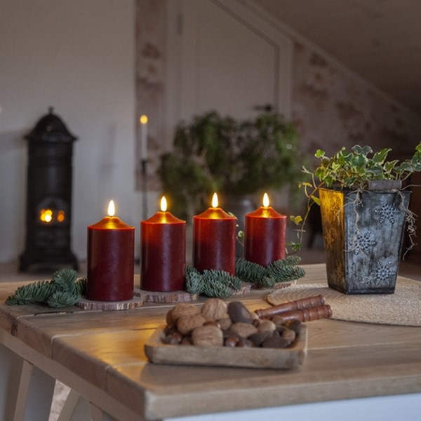 Kubbelys Star Trading Flamme LED Rød
