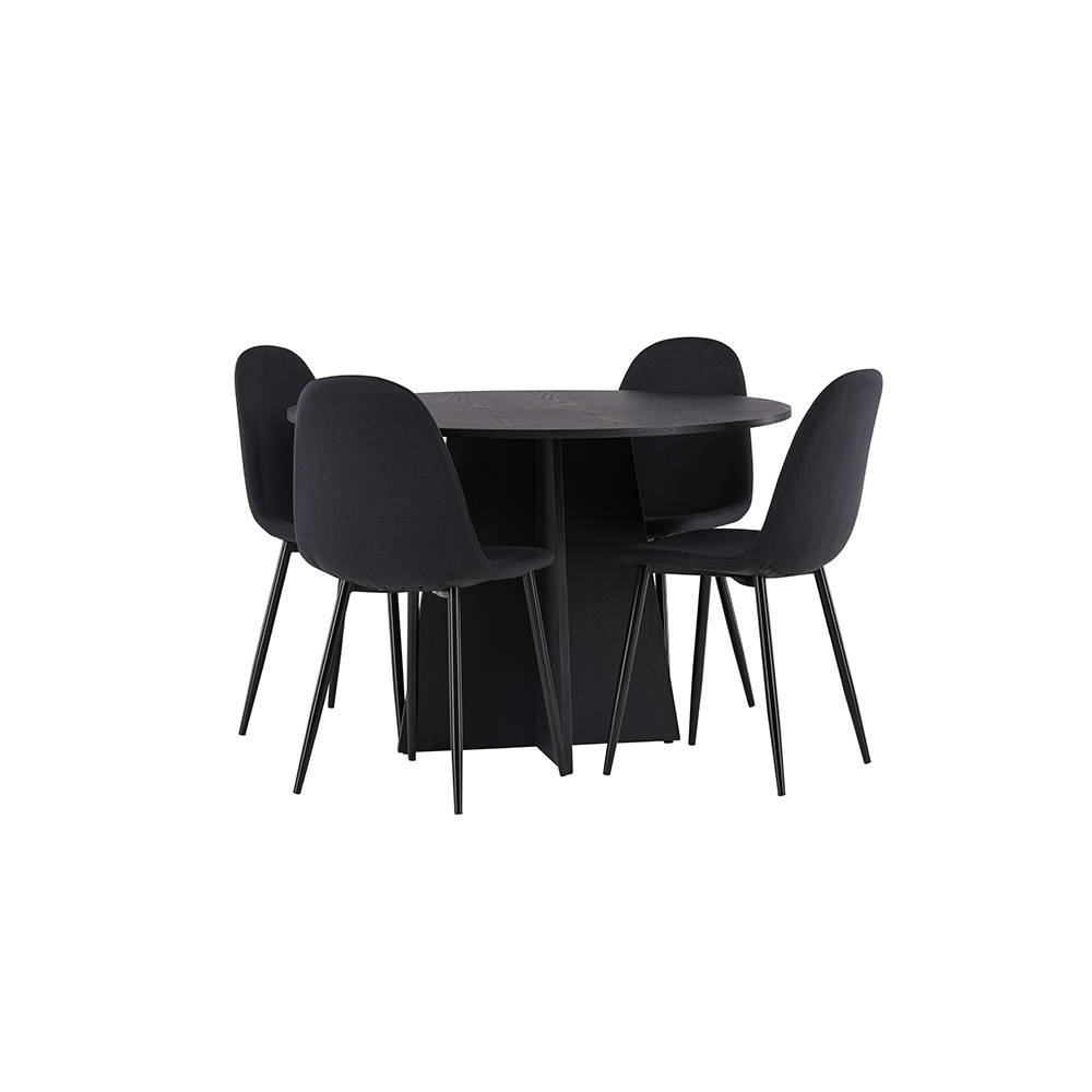 Spisegruppe Venture Home Bootcut Ø110 cm med 4 Polar Stoler