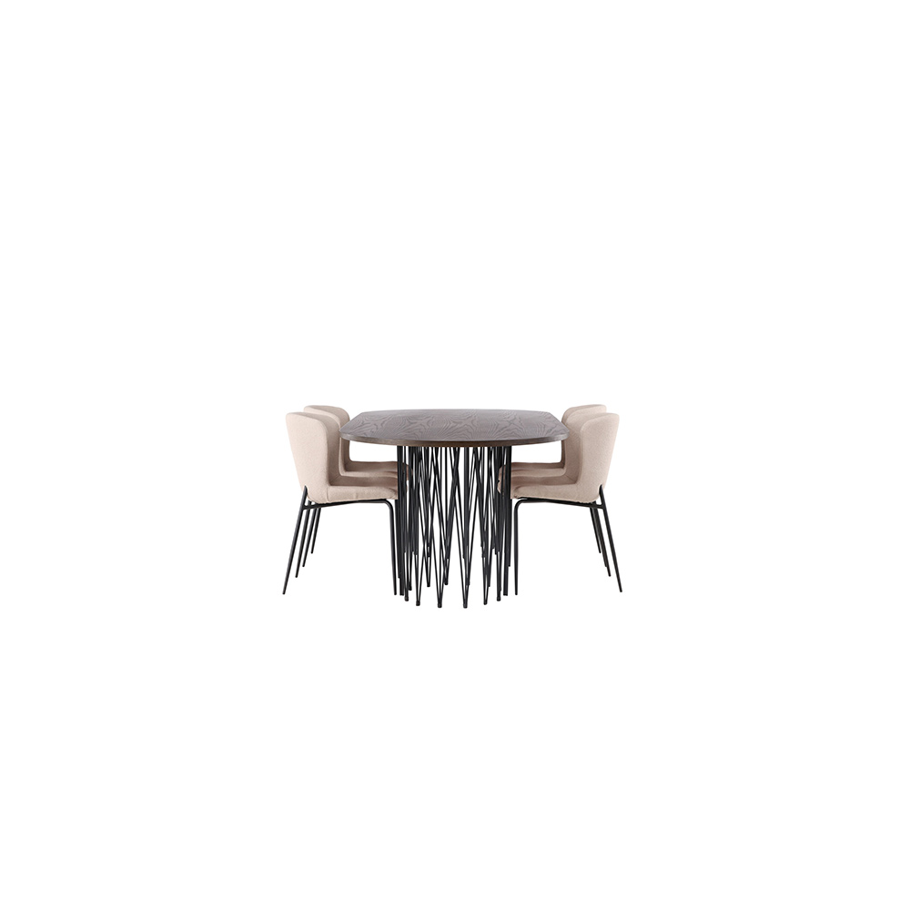 Spisegruppe Venture Home Stone med 4 Modesto Stoler