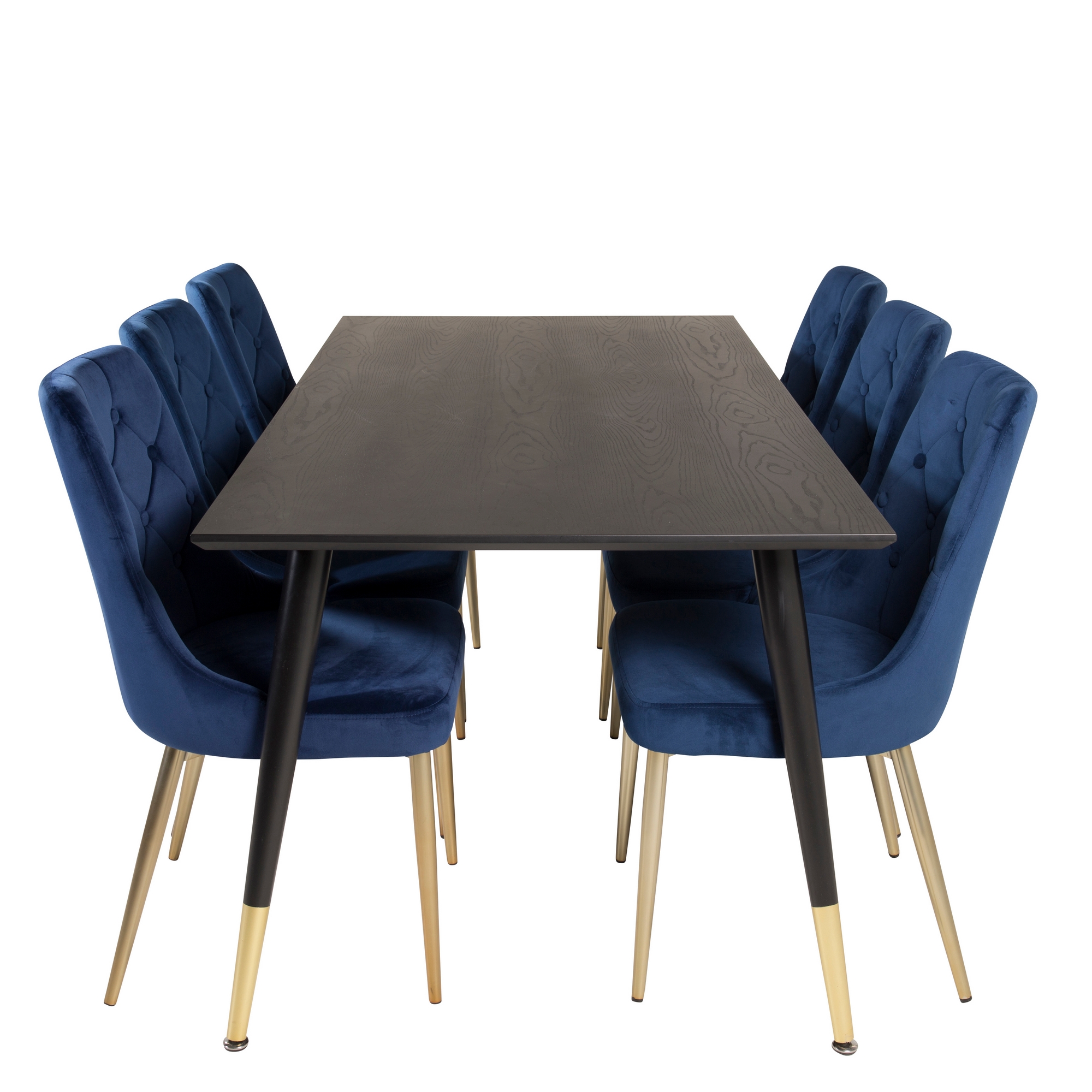 Spisegruppe Venture Home Dipp med 6 Velvet Deluxe Fløyel Stoler