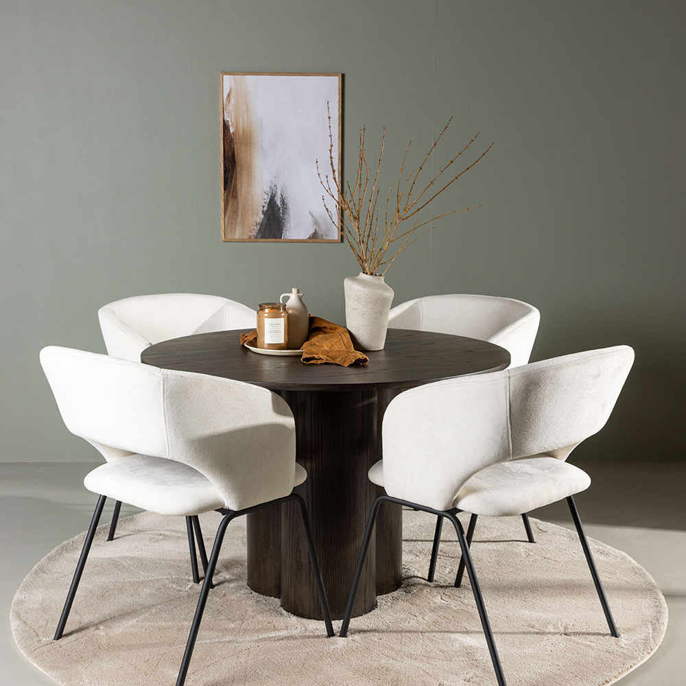 Spisegruppe Venture Home Olivia Ø110 cm med 4 stk Day Stoler