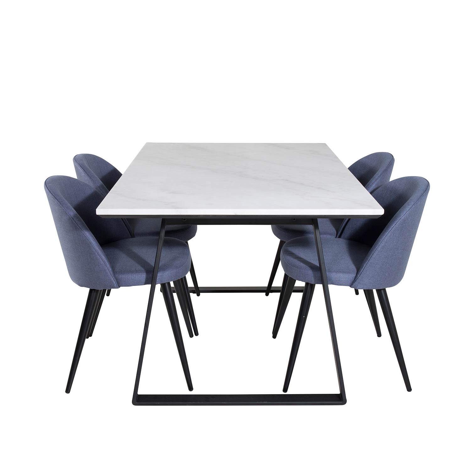 Spisegruppe Venture Home Estelle 140 med 4 Valentina Stoler Polyester