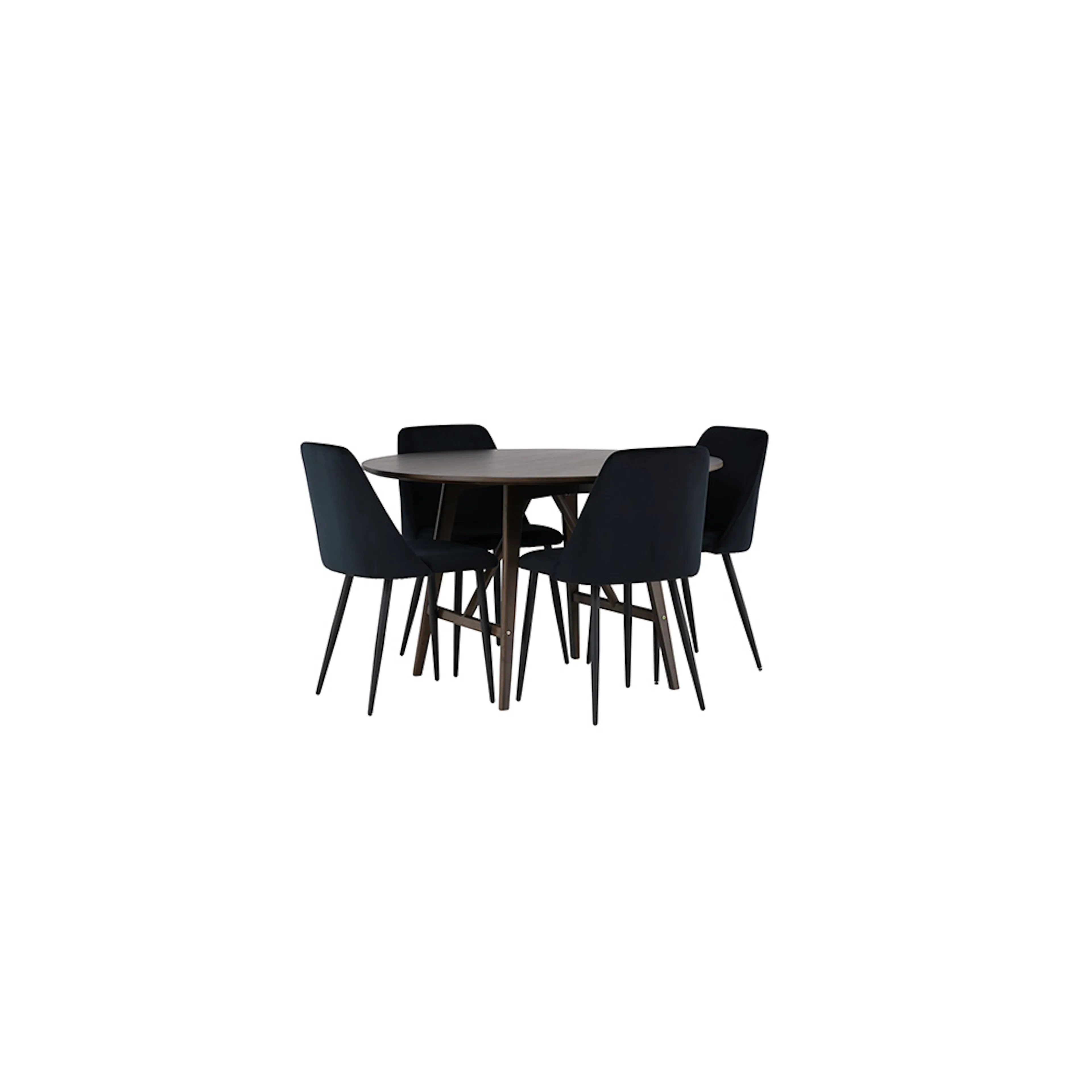 Spisegruppe Venture Home Kaseidon Ø100 cm med 4 stk Night Stoler